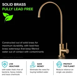 Outlet Purita 100% Lead-Free Kitchen Water Filter Faucet in Brushed Brass Single Hole|Water Filter Faucets