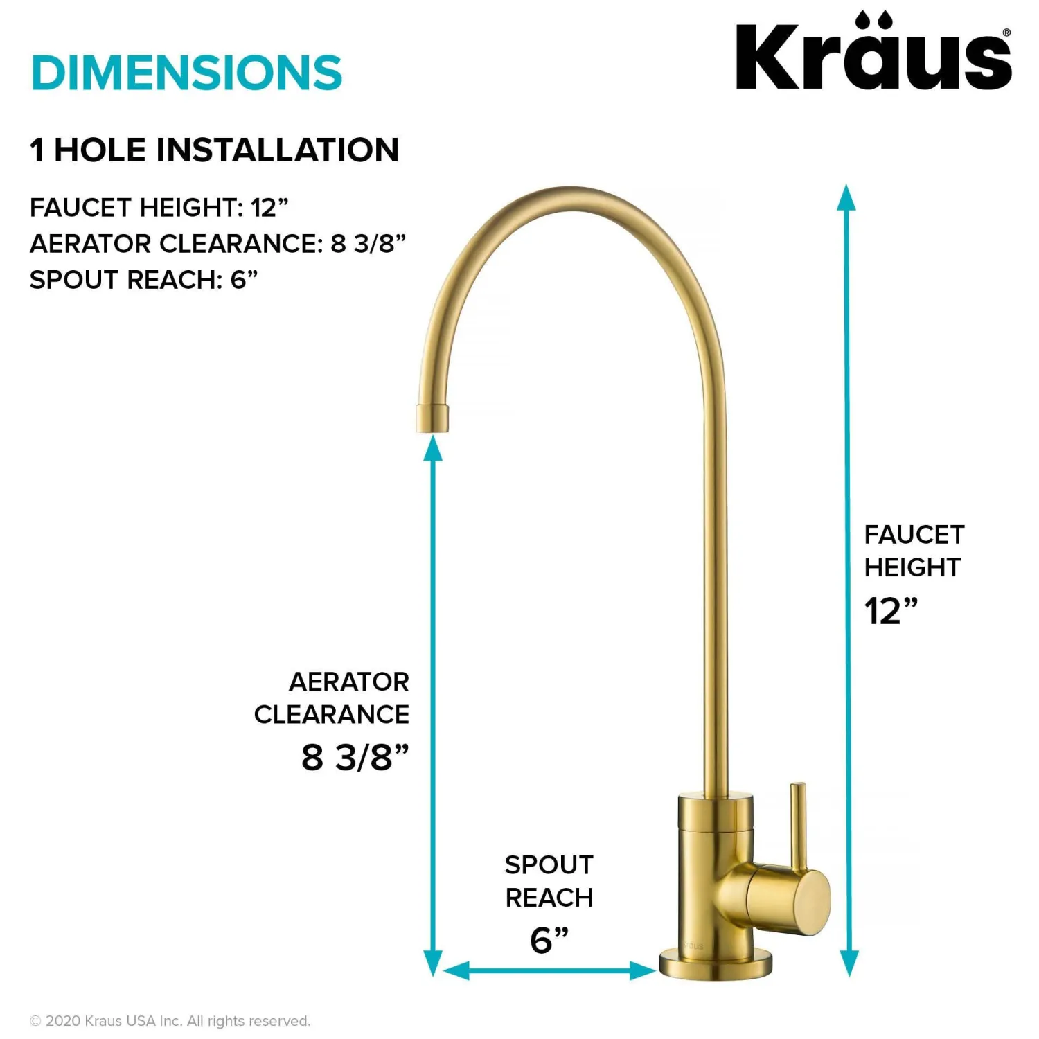 Outlet Purita 100% Lead-Free Kitchen Water Filter Faucet in Brushed Brass Single Hole|Water Filter Faucets