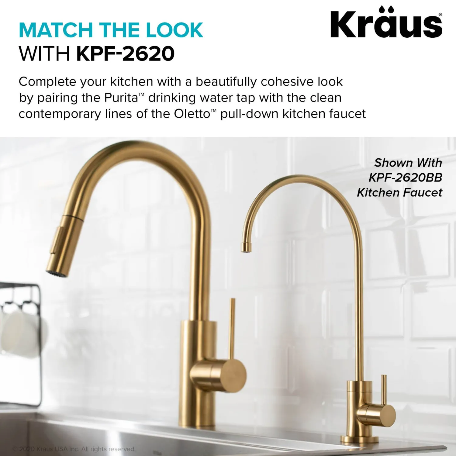 Outlet Purita 100% Lead-Free Kitchen Water Filter Faucet in Brushed Brass Single Hole|Water Filter Faucets