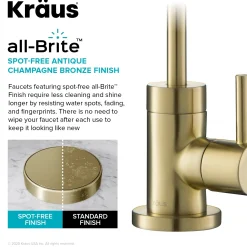 New Purita 100% Lead-Free Kitchen Water Filter Faucet in Spot Free Antique Champagne Bronze Single Hole|Water Filter Faucets