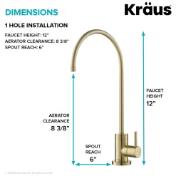 New Purita 100% Lead-Free Kitchen Water Filter Faucet in Spot Free Antique Champagne Bronze Single Hole|Water Filter Faucets