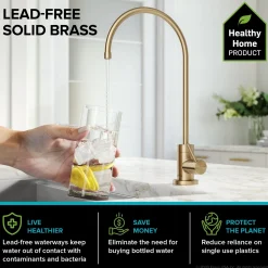 New Purita 100% Lead-Free Kitchen Water Filter Faucet in Spot Free Antique Champagne Bronze Single Hole|Water Filter Faucets