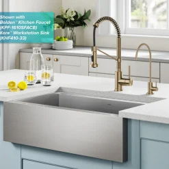 New Purita 100% Lead-Free Kitchen Water Filter Faucet in Spot Free Antique Champagne Bronze Single Hole|Water Filter Faucets