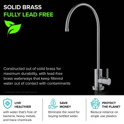 Purita 100% Lead-Free Kitchen Water Filter Faucet in Chrome Single Hole|Water Filter Faucets