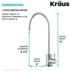 Purita 100% Lead-Free Kitchen Water Filter Faucet in Chrome Single Hole|Water Filter Faucets