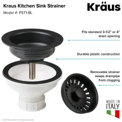 Quarza 33" Black Dual Mount 60/40 Double Bowl Granite Kitchen Sink Drop-In / Top Mount Sinks|Double Bowl Sinks