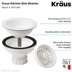 Sale Quarza 33" White Dual Mount 60/40 Double Bowl Granite Kitchen Sink Drop-In / Top Mount Sinks|Double Bowl Sinks