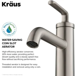 Online Ramus Single Handle Bathroom Sink Faucet with Lift Rod Drain in Spot Free Stainless Steel Single Hole
