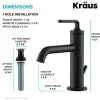 Sale Ramus Single Handle Bathroom Sink Faucet with Lift Rod Drain in Matte Black Single Hole