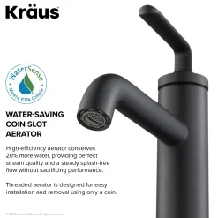 Sale Ramus Single Handle Bathroom Sink Faucet with Lift Rod Drain in Matte Black Single Hole