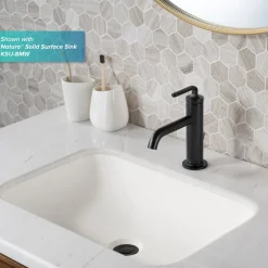 Sale Ramus Single Handle Bathroom Sink Faucet with Lift Rod Drain in Matte Black Single Hole