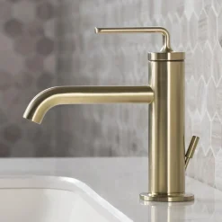 Discount Ramus Single Handle 2-Pack Bathroom Sink Faucet with Lift Rod Drain in Brushed Gold Single Hole