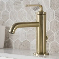 Discount Ramus Single Handle 2-Pack Bathroom Sink Faucet with Lift Rod Drain in Brushed Gold Single Hole
