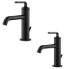 Online Ramus Single Handle 2-Pack Bathroom Sink Faucet with Lift Rod Drain in Matte Black Single Hole