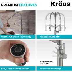 Best Sellette Commercial Style Pull-Down Kitchen Faucet in Oil Rubbed Bronze Single Hole