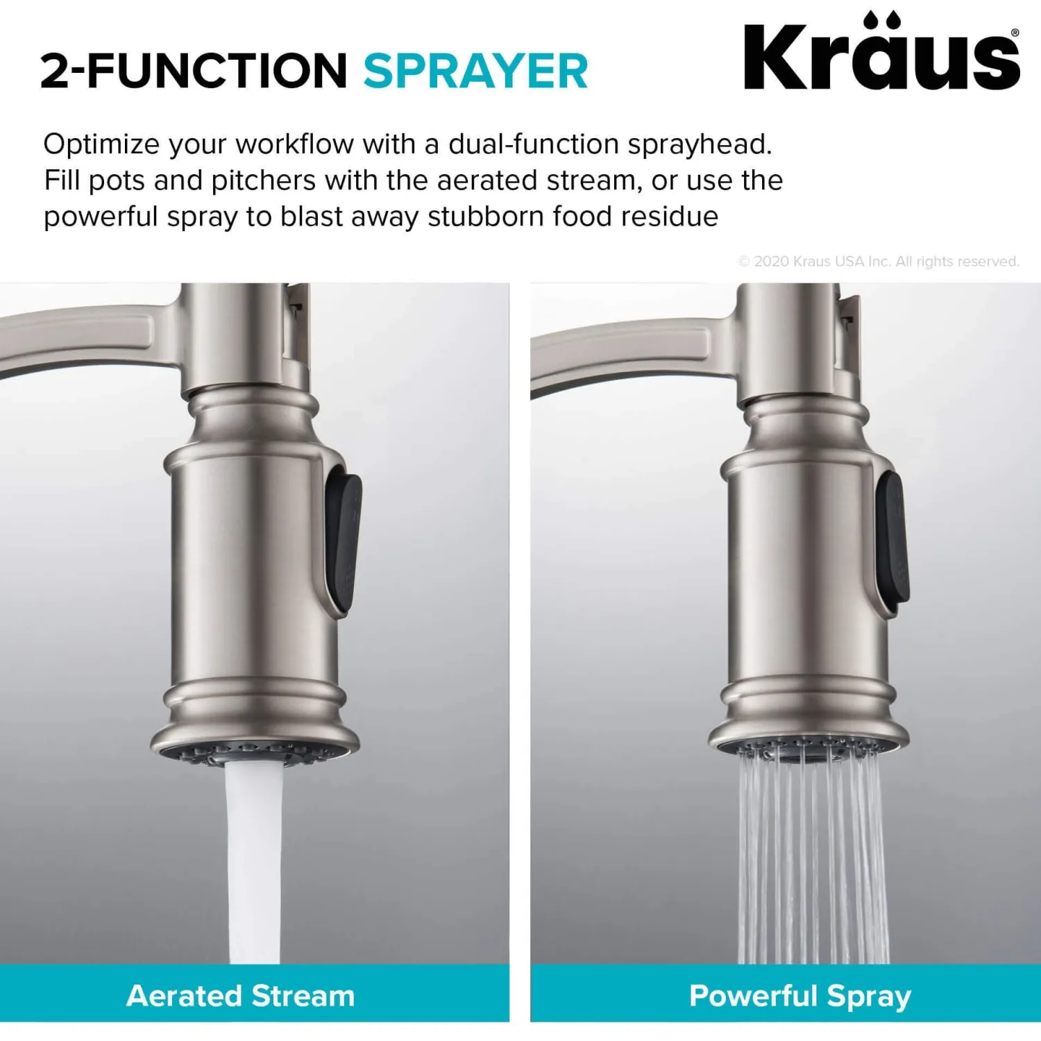 Online Sellette Commercial Style Pull-Down Kitchen Faucet with Deck Plate and Soap Dispenser in Spot Free Stainless Steel Single Hole