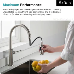 Hot Sellette Single Handle Pull Down Kitchen Faucet with Dual Function Sprayhead in Spot Free all-Brite Stainless Steel Single Hole