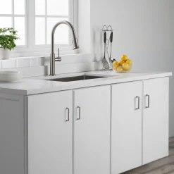 Hot Sellette Single Handle Pull Down Kitchen Faucet with Dual Function Sprayhead in Spot Free all-Brite Stainless Steel Single Hole
