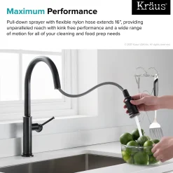 Sale Sellette Single Handle Pull Down Kitchen Faucet with Dual Function Sprayhead in Oil Rubbed Bronze Single Hole