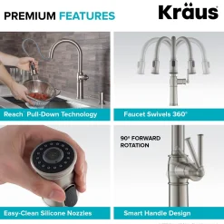 Hot Sellette Traditional Single Handle Pull-Down Kitchen Faucet in Spot Free Stainless Steel Single Hole
