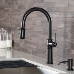Online Sellette Traditional Single Handle Pull-Down Kitchen Faucet in Oil Rubbed Bronze Single Hole