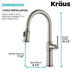 Best Sellette Traditional Single Handle Pull-Down Kitchen Faucet with Soap Dispenser and Deck Plate in Spot Free Stainless Steel Single Hole