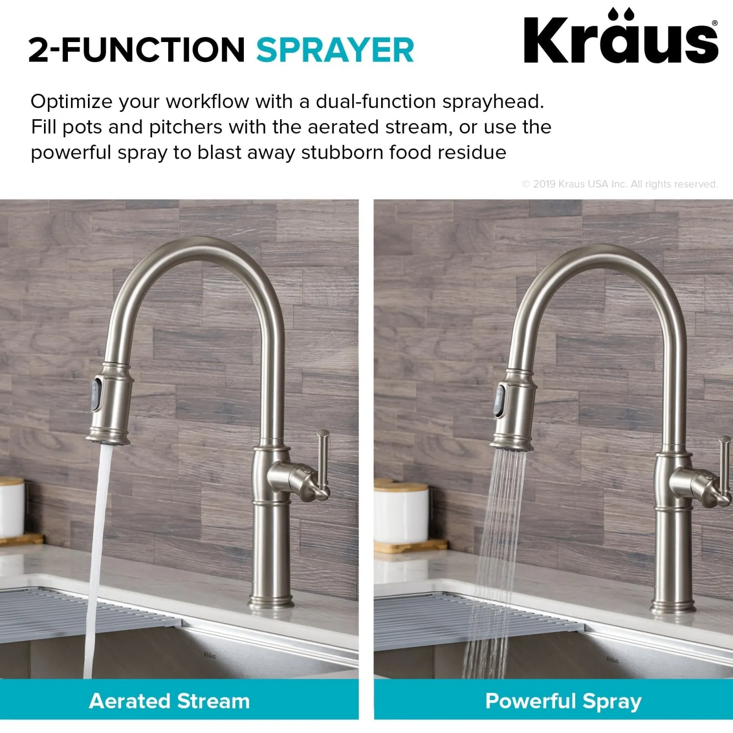 Best Sellette Traditional Single Handle Pull-Down Kitchen Faucet with Soap Dispenser and Deck Plate in Spot Free Stainless Steel Single Hole