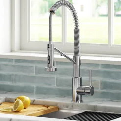 Best Single Handle Kitchen Faucet with Integrated Dispenser for Water Filtration in Chrome Single Hole|Water Filter Faucets