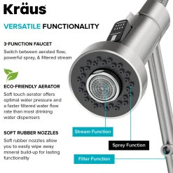 Best Single Handle Kitchen Faucet with Integrated Dispenser for Water Filtration in Chrome Single Hole|Water Filter Faucets