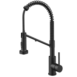 Single Handle Kitchen Faucet with Integrated Dispenser for Water Filtration in Matte Black Single Hole|Water Filter Faucets