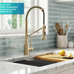 Sale Single Handle Kitchen Faucet with Integrated Dispenser for Water Filtration in Spot Free Antique Champagne Bronze Single Hole|Water Filter Faucets
