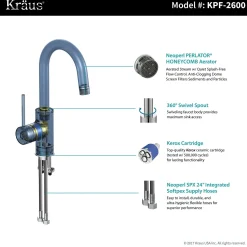 Spot Free Oletto Single Handle Kitchen Bar Faucet in all-Brite Stainless Steel Finish Bar Faucets