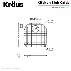 Best Stainless Steel Bottom Grid with Protective Anti-Scratch Bumpers for KBU23 Kitchen Sink Left Bowl Bottom Grids