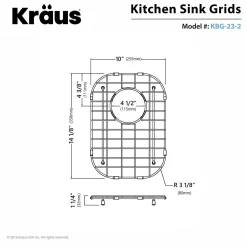 Outlet Stainless Steel Bottom Grid with Protective Anti-Scratch Bumpers for KBU23 Kitchen Sink Right Bowl Bottom Grids