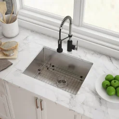 Best Standart PRO 23" 16 Gauge Rectangle Undermount Single Bowl Stainless Steel Kitchen Sink Stainless Steel Sinks|Single Bowl Sinks