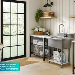 Outlet Standart Pro 32” 18-Gauge Stainless Steel Single Bowl Commercial Style Laundry Utility Sink Kraus Free Standing Utility Sinks|Laundry & Utility Sinks