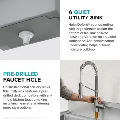 Outlet Standart Pro 32” 18-Gauge Stainless Steel Single Bowl Commercial Style Laundry Utility Sink Kraus Free Standing Utility Sinks|Laundry & Utility Sinks