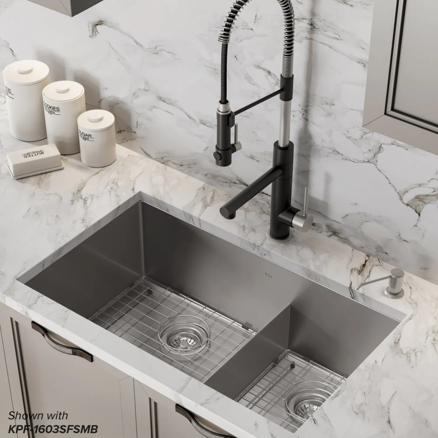 New Standart PRO 32" 16 Gauge Undermount 60/40 Low Divider Double Bowl Stainless Steel Kitchen Sink Stainless Steel Sinks|Double Bowl Sinks