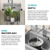 Outlet Standart Pro 19” Wide Stainless Steel Laundry Utility Sink Kraus Free Standing Utility Sinks|Laundry & Utility Sinks