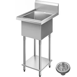 Outlet Standart Pro 19” Wide Stainless Steel Laundry Utility Sink Kraus Free Standing Utility Sinks|Laundry & Utility Sinks