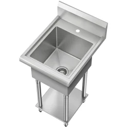 Outlet Standart Pro 19” Wide Stainless Steel Laundry Utility Sink Kraus Free Standing Utility Sinks|Laundry & Utility Sinks