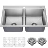 33” Topmount Double Bowl Stainless Steel Kitchen Sink Drop-In / Top Mount Sinks|Double Bowl Sinks