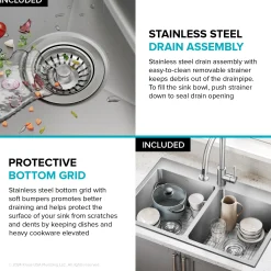 33” Topmount Double Bowl Stainless Steel Kitchen Sink Drop-In / Top Mount Sinks|Double Bowl Sinks