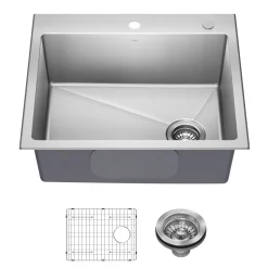 Online 25” Topmount Single Bowl Stainless Steel Kitchen Sink Drop-In / Top Mount Sinks|Stainless Steel Sinks