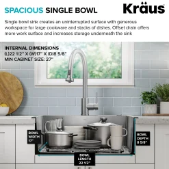 Online 25” Topmount Single Bowl Stainless Steel Kitchen Sink Drop-In / Top Mount Sinks|Stainless Steel Sinks