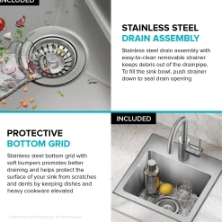 Best 15” Topmount Single Bowl Stainless Steel Kitchen Bar Sink Sinks For Tight Spaces|Bar / Prep Sinks