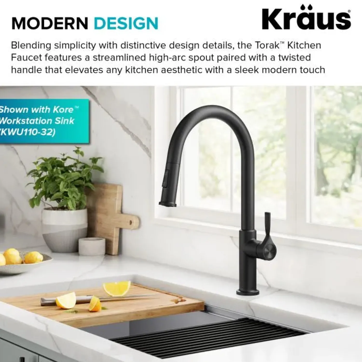 New Torak Single Handle Pull Down Kitchen Faucet in Matte Black Single Hole