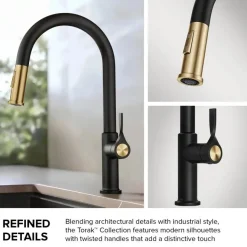 New Torak Single Handle Pull Down Kitchen Faucet in Matte Black Single Hole