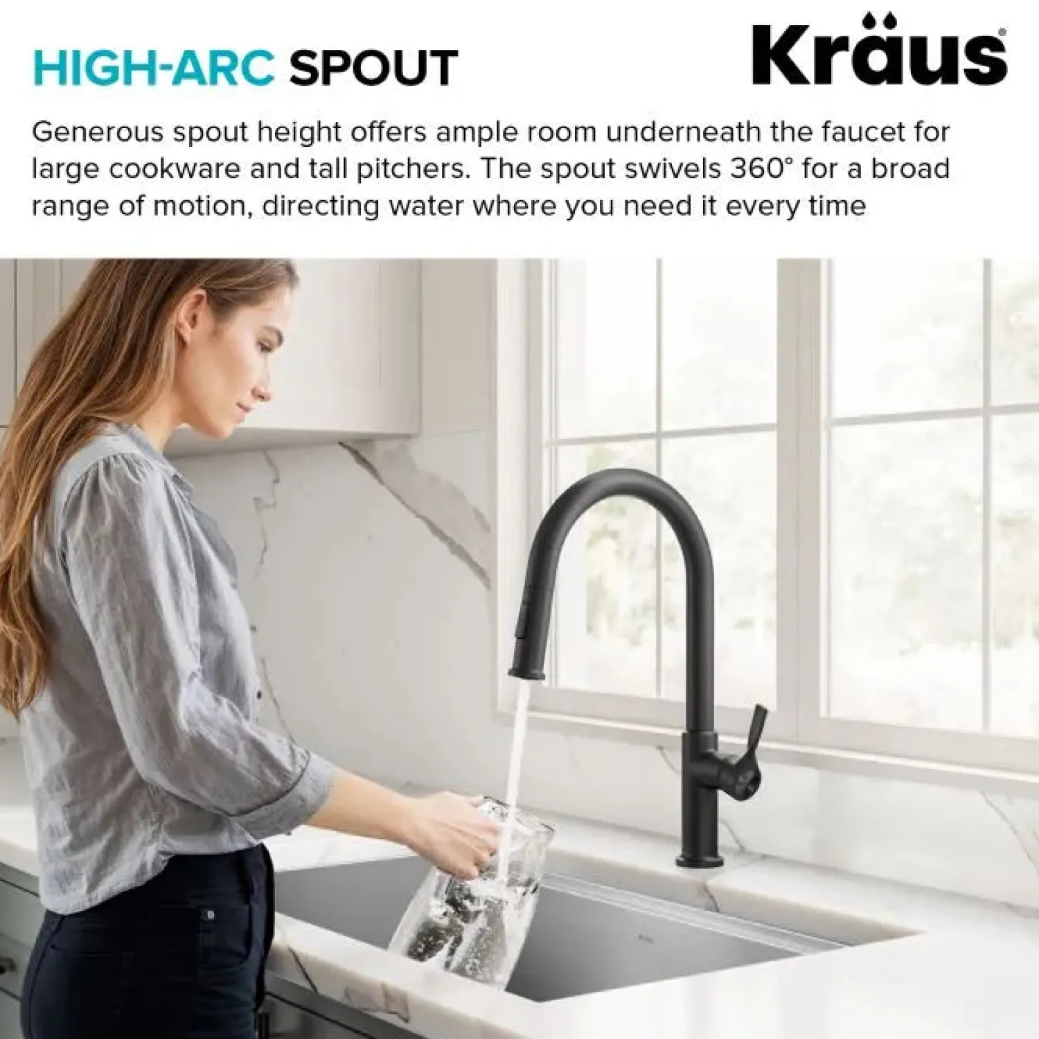 New Torak Single Handle Pull Down Kitchen Faucet in Matte Black Single Hole