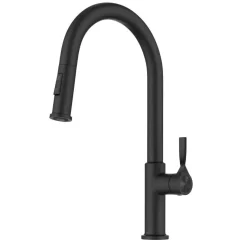 New Torak Single Handle Pull Down Kitchen Faucet in Matte Black Single Hole